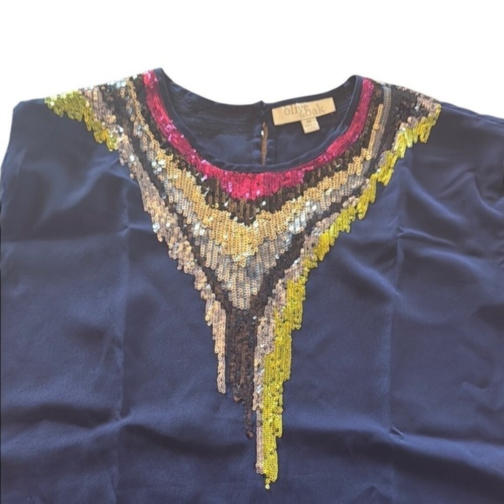 Sequin Embellished Navy Top - Picture 2 of 5